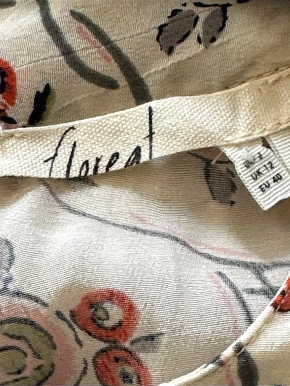 ANTHROPOLOGIE Floreat Sala Beaded Peasant Top 8 19.5” p2p Neutral Motif $118